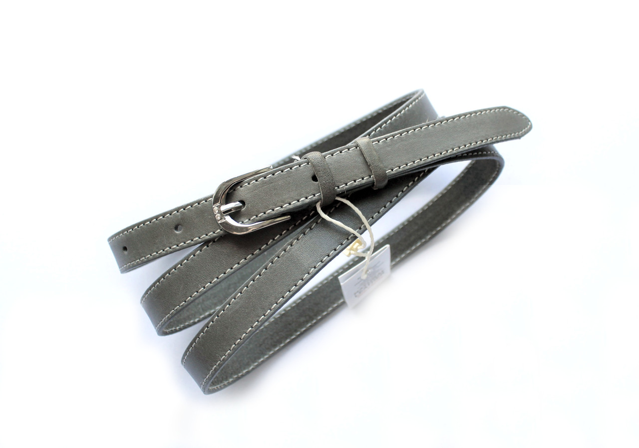 

Женский узкий ремень LeathART 115х1,3 см Серый 000010902