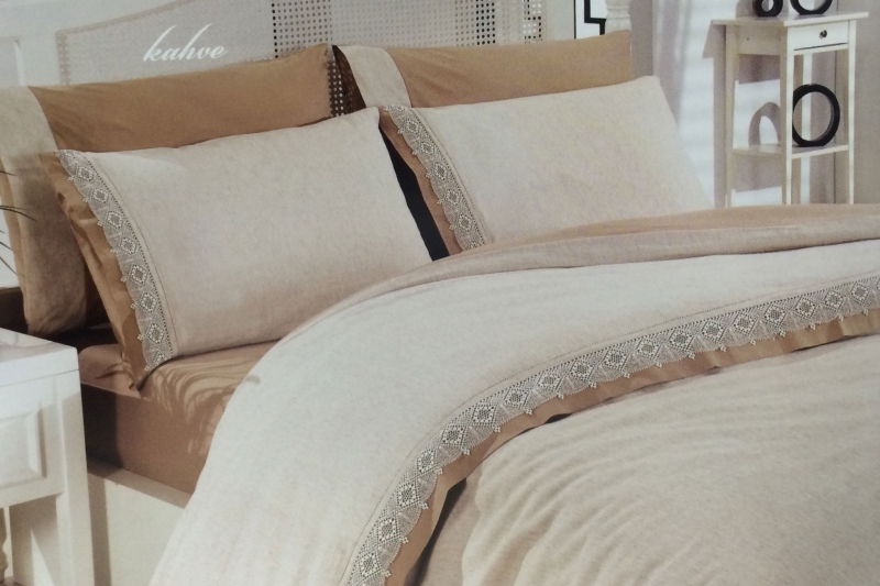 

Постельное белье Altinbasak Linen cream 200х220
