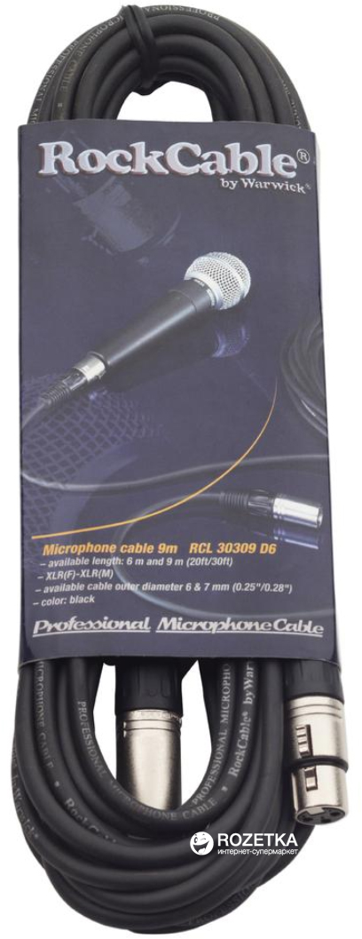 

Микрофонный кабель RockCable RCL30309 D6 9 м Black (RCL30309 D6)