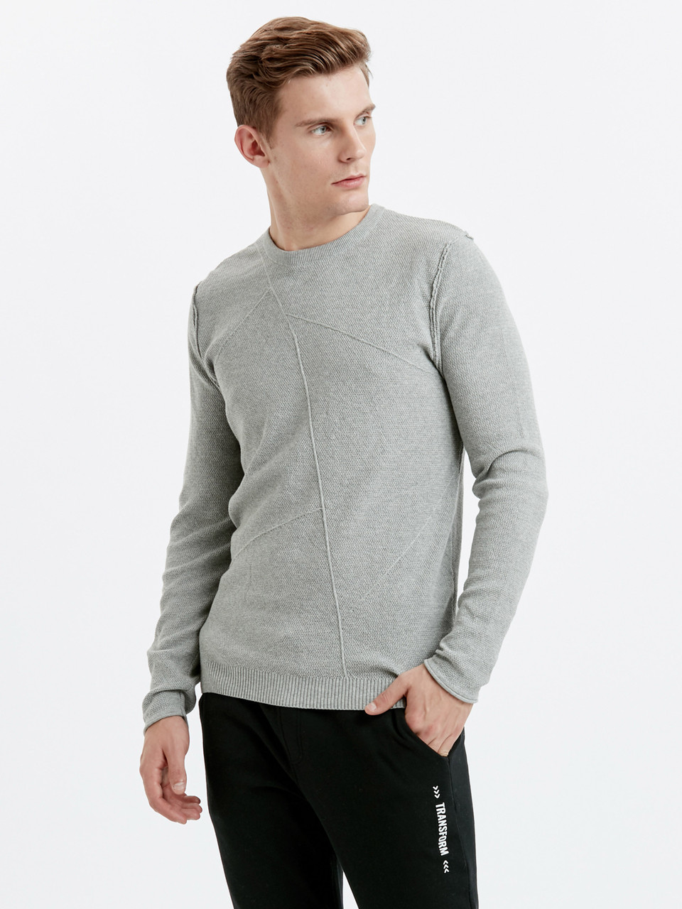 

Мужской свитер LC Waikiki с фактурным рисунком XL Серый (LCWKnitwear-1741-3)