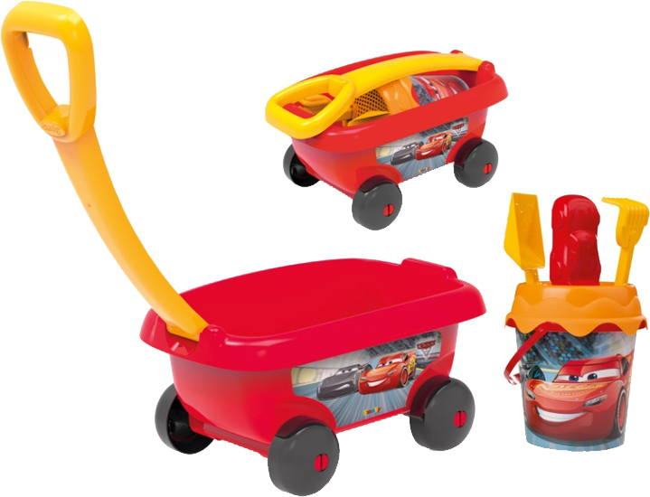

Тележка с набором для игры с песком Smoby Toys Тачки 3 5 аксессуаров от 18 месяцев (867000)