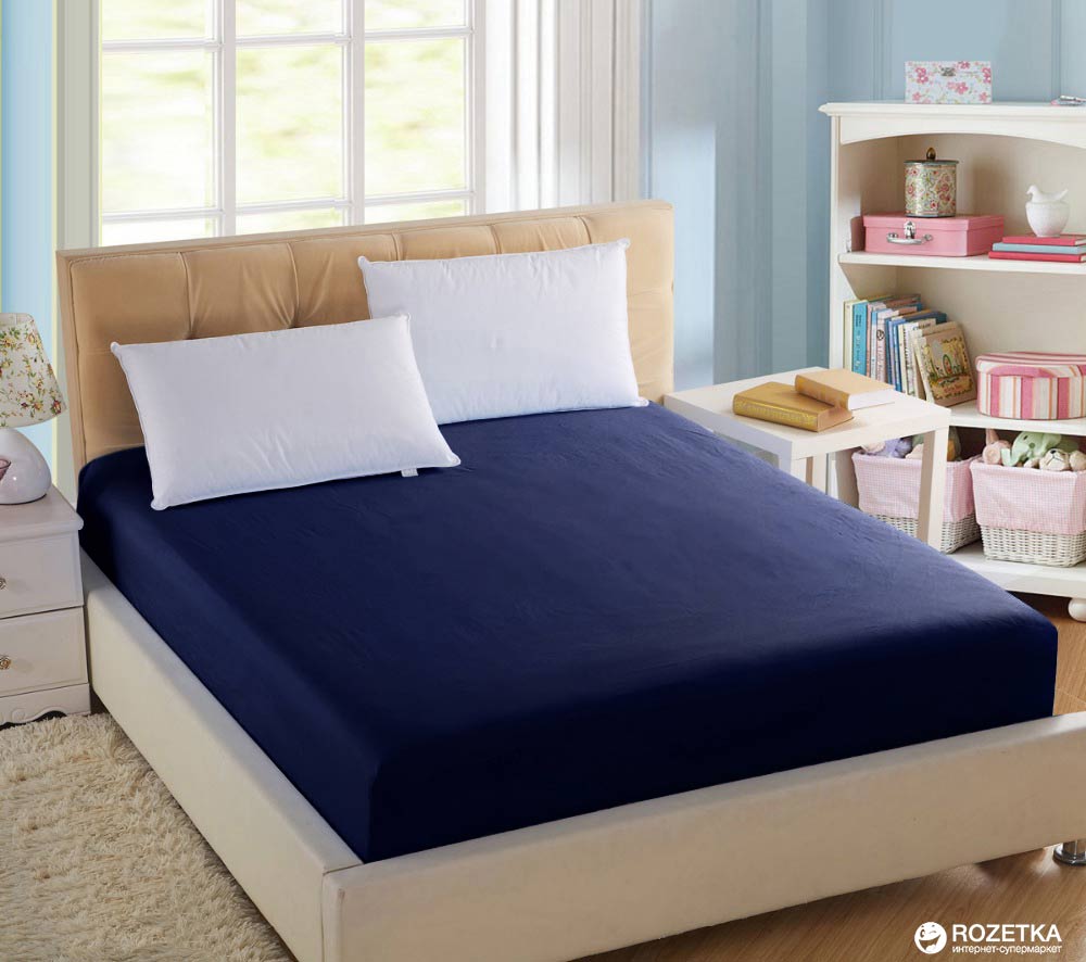 

Простынь на резинке U-tek Home Sateen 150x200х25 см Dark Blue