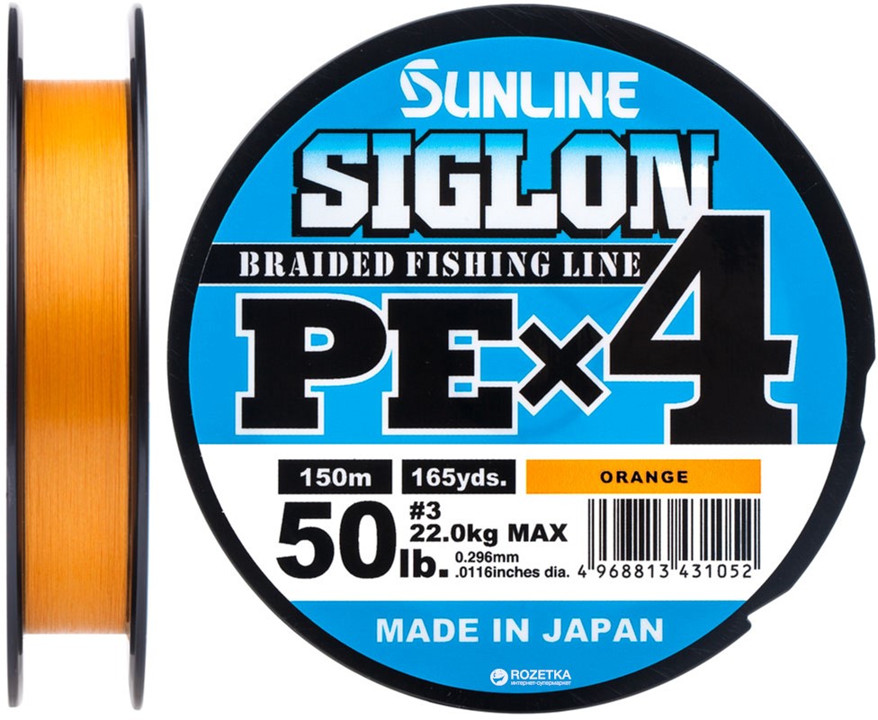 

Шнур Sunline Siglon PE х4 150 м # 3.0/0.296 мм 22 кг Оранжевый (16580938)