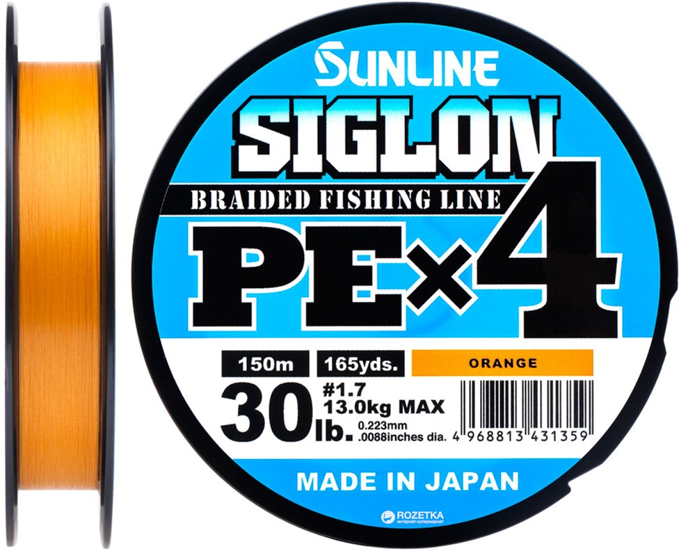 

Шнур Sunline Siglon PE х4 150 м # 1.7/0.223 мм 13 кг Оранжевый (16580935)