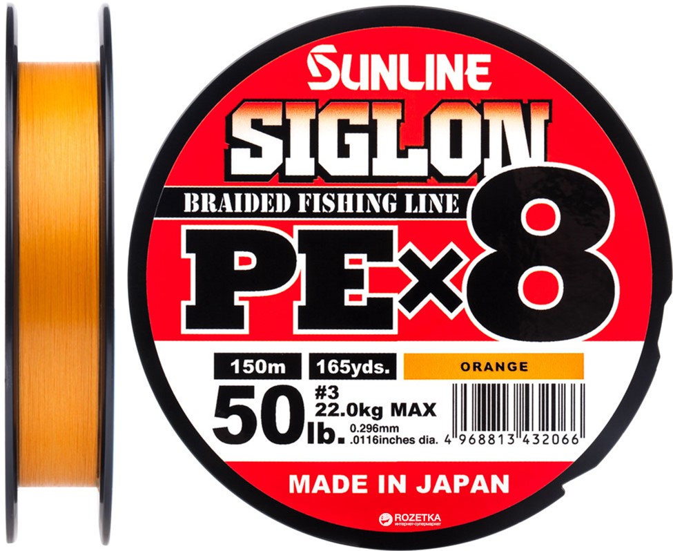 

Шнур Sunline Siglon PE х8 150 м # 3.0/0.296 мм 22 кг Оранжевый (16580995)