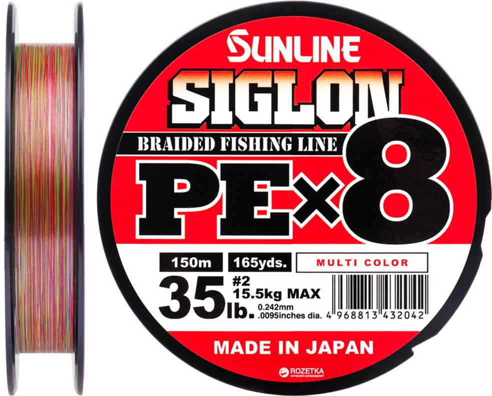 

Шнур Sunline Siglon PE х8 150 м # 2.0/0.242 мм 15.5 кг Разноцветный (16581005)