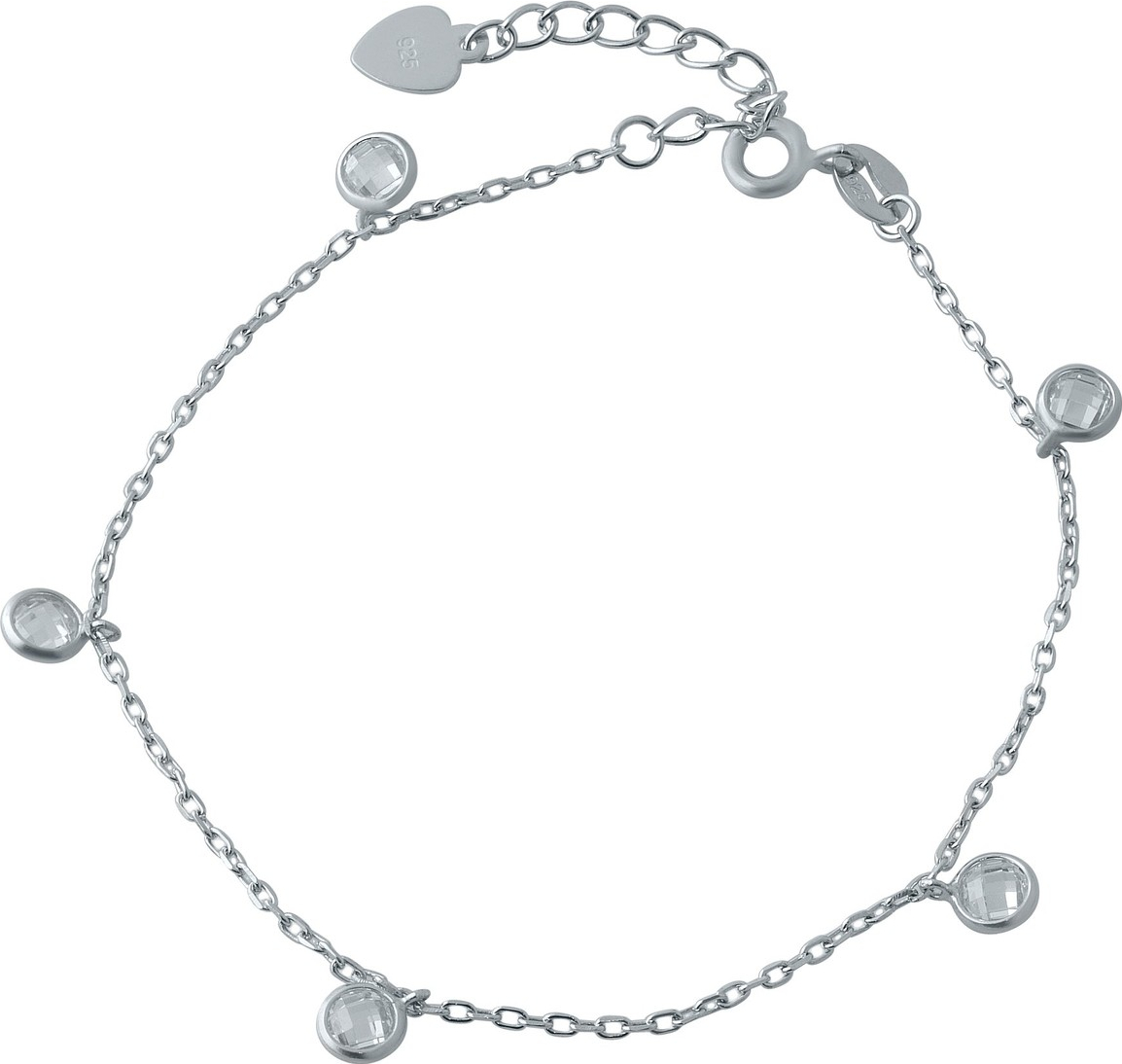 

Серебряный браслет SilverBreeze с фианитами 1720 размер
