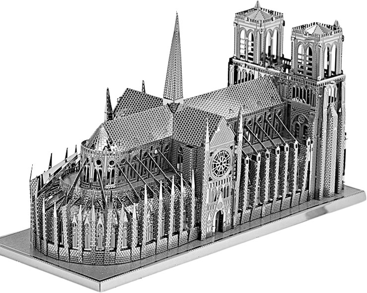 

Конструктор Piececool Коллекционная модель Notre Dame Cathedral Paris silver version 114 деталей (P016-S) (6927897200389)