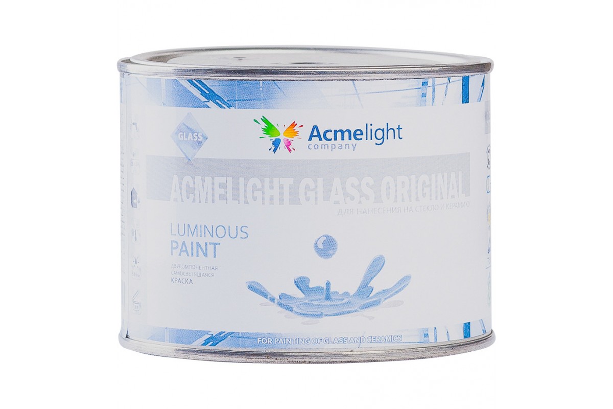 

Краска светящаяся, обжиговая для стекла AcmeLight Glass Original желтая с желтым свечением 0,5 л