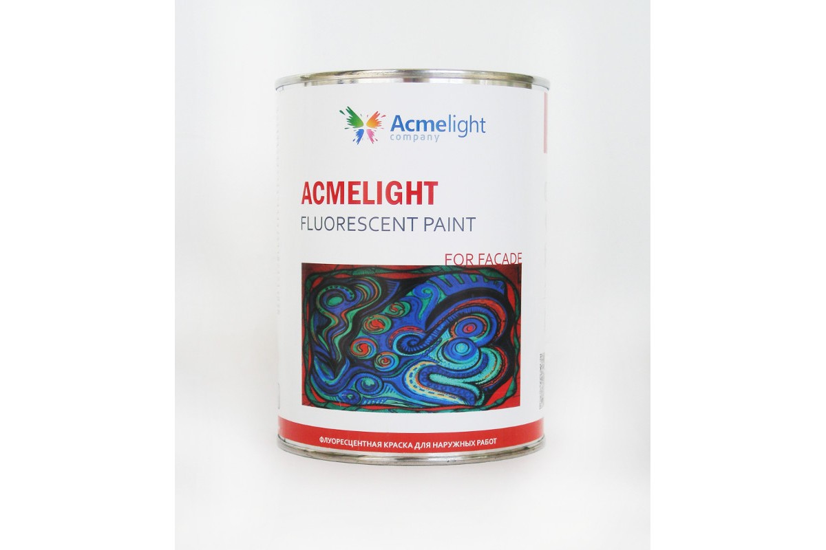 

Флуоресцентная фасадная краска Acmelight Fluorescent paint for Faade красная 0,5 л