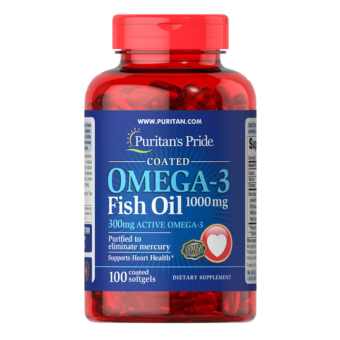 

Омега Puritan's Pride Omega-3 Fish Oil 1000 mg 100 капс Без вкуса (655f51)
