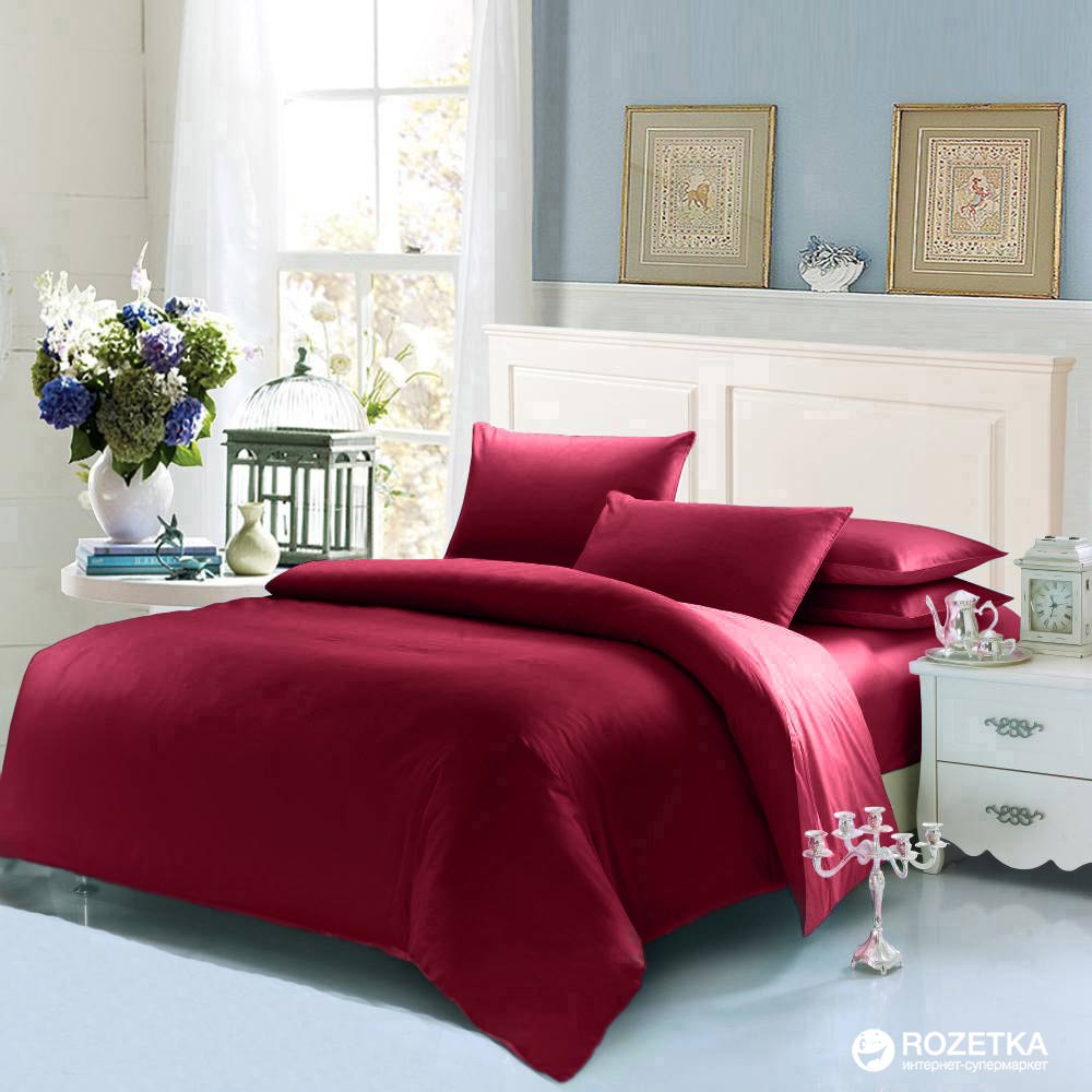 

Комплект постельного белья U-tek Home Sateen 145x210 см Wine Red