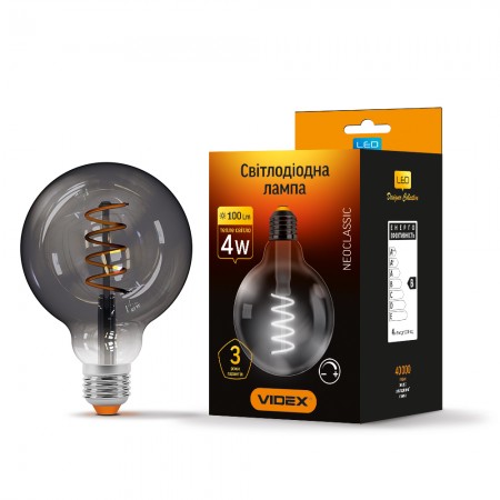 

LED лампа VIDEX Filament G95FGD 4W E27 2100K 220V (145099)