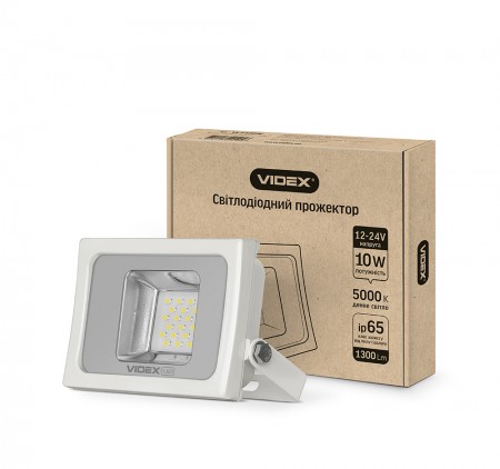

LED прожектор VIDEX PREMIUM 10W 5000K 12-24V White 20 шт (145109)