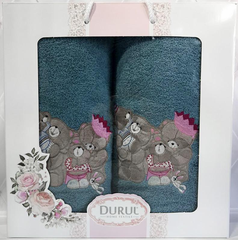 

Набор 2 полотенца Durul Bears 3D с вышивкой (50х90 и 70х140см), хлопок