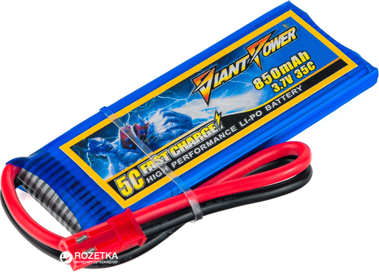 

Аккумулятор Giant Power Li-Pol 850 mAh 3.7V 1S 35C 7x30x52мм JST (2711528885564)