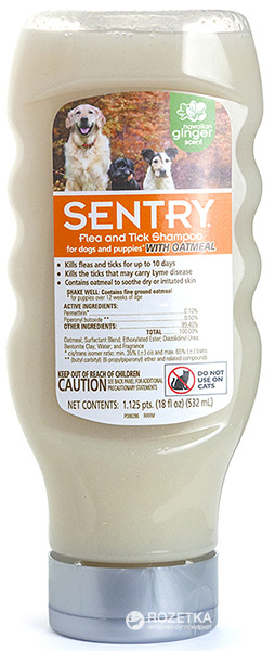

Шампунь FiproGuard Sentry Oatmeal от блох и клещей для собак