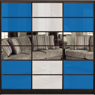 

Шкаф купе Luxe Studio Стандарт-1 Цветной комбинированный фасад-5 2200x2000x600 трехдверный