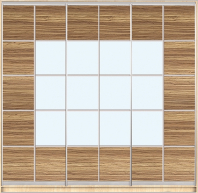 

Шкаф купе Luxe Studio Стандарт-1 ДСП/Зеркало с Пескоструем-15 2100x2200x600 трехдверный