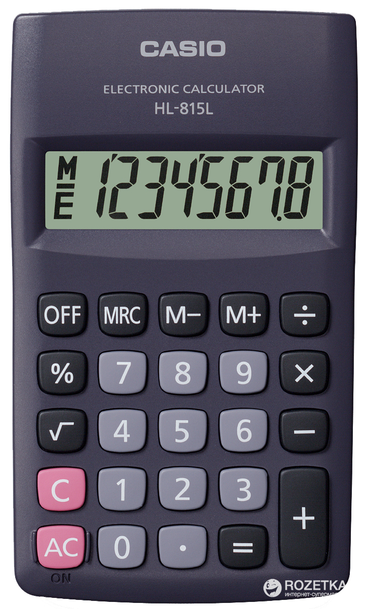 

Калькулятор Casio 8 разрядный 69.5х118х18 (HL-815L-BK)