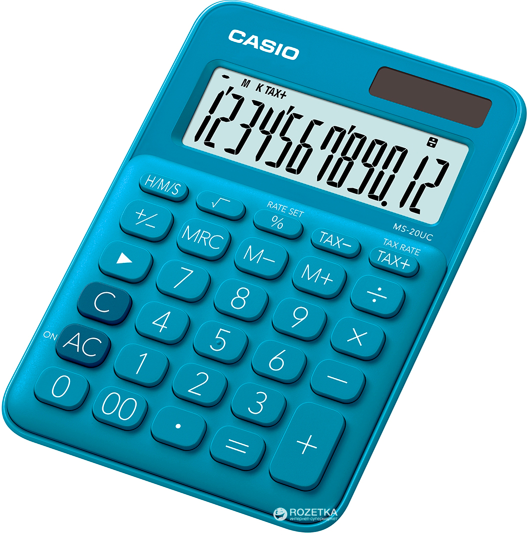 

Калькулятор Casio 12 разрядный 105х149.5х22.8 (MS-20UC-BU-S-ES)