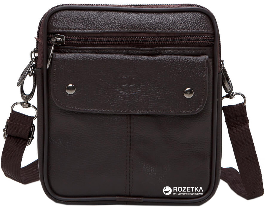 

Мужская кожаная сумка HD Leather NM24-348C Коричневая
