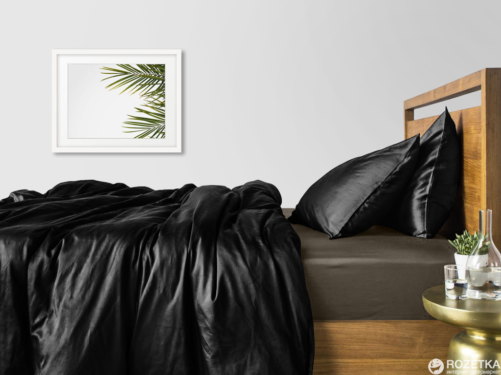 

Комплект постельного белья Cosas Сатин Черный Серый П 160х220x2