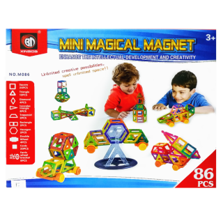 

Яркий 3D магнитный конструктор Mini Magical Magnet детский (86 деталей)