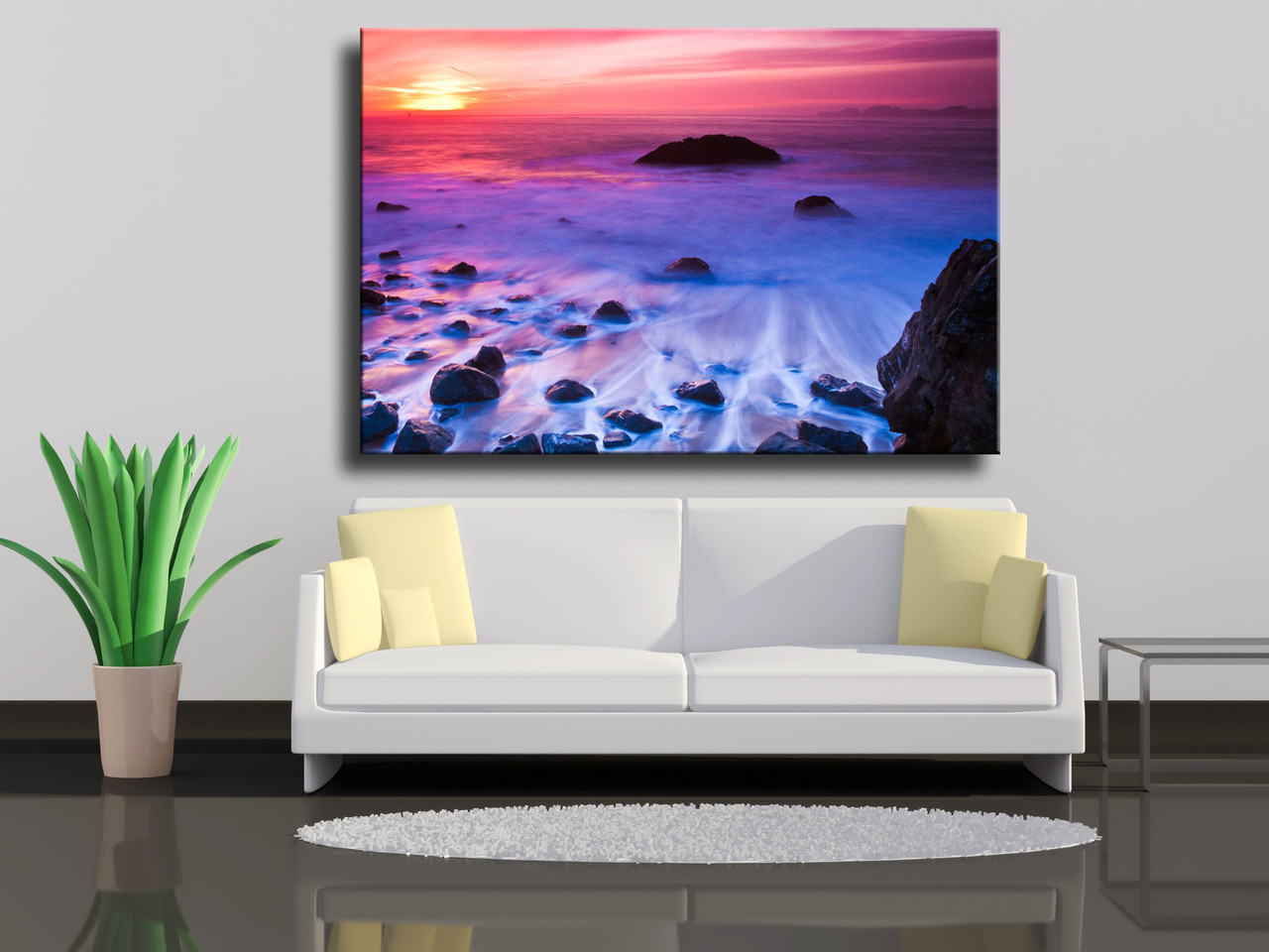 

Картина на холсте Панорама океан на зкате 75х50