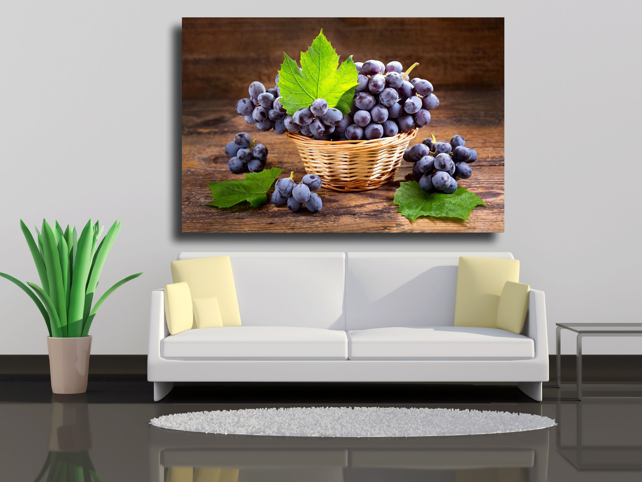 

Картина на холсте Виноград в корзине 75х50