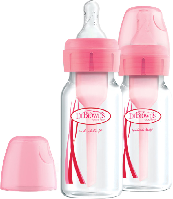 Акція на Детская бутылочка для кормления с узким горлышком Dr. Brown's Options+ 120 мл 2 шт Розовая (SB42305-ESX) від Rozetka UA