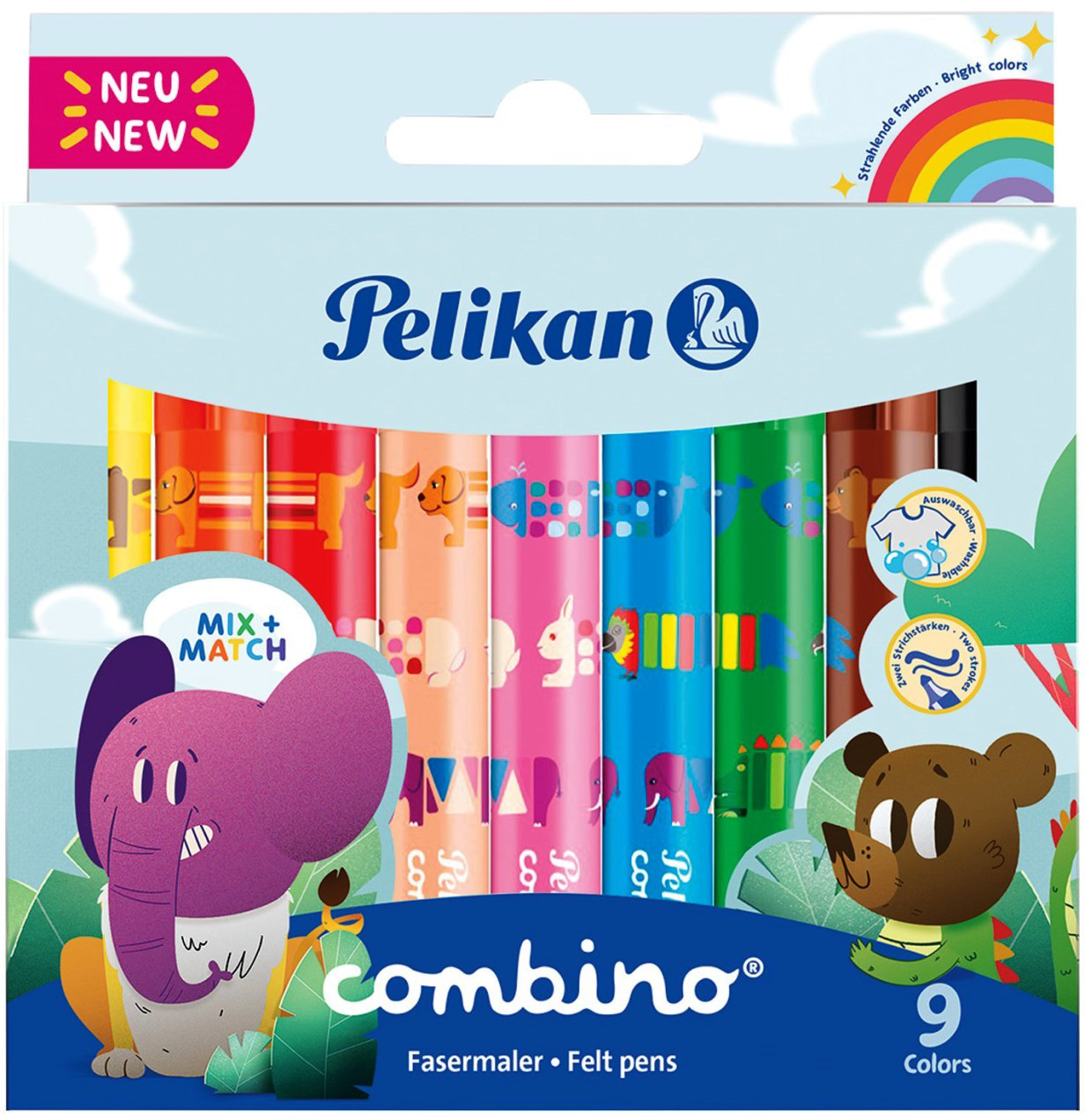 

Фломастеры утолщенные Pelikan Combino 9 цветов (814553)