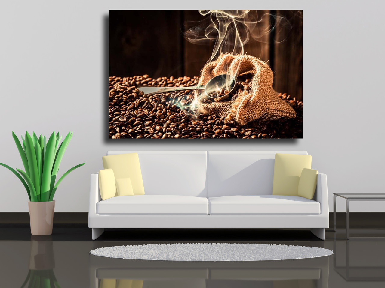 

Картина на холсте Полный мешок семян кофе 100х70