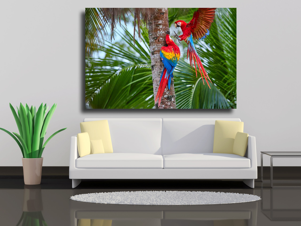 

Картина на холсте Два амазонских попугая 75х50