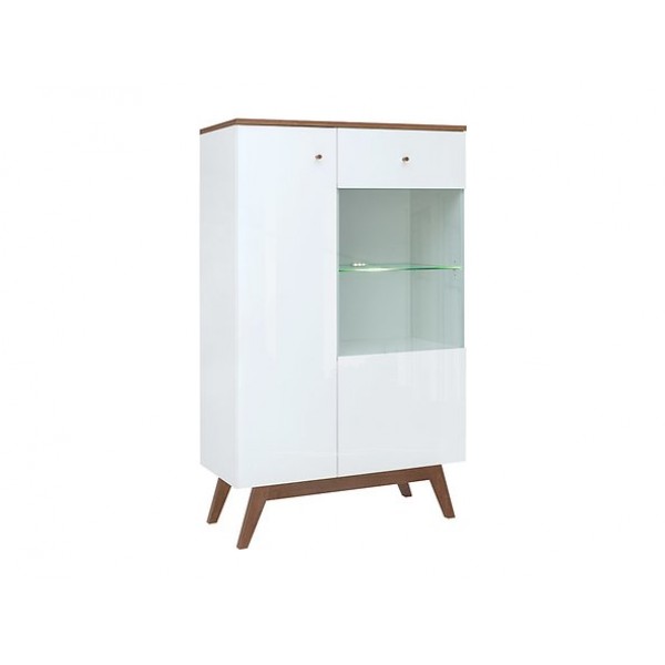 

Шкаф сервант для посуды двухдверный REG1D1W из ЛДСП и МДФ Heda BRW Польша