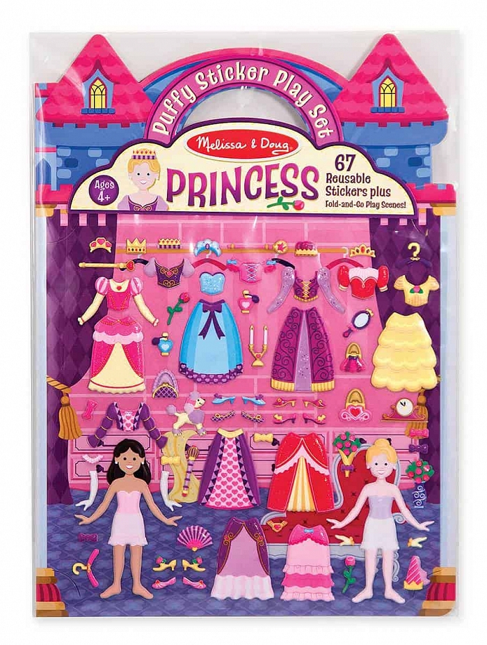 

Объемные многоразовые наклейки Принцессы Puffy Sticker Play Set Princess Melissa & Doug