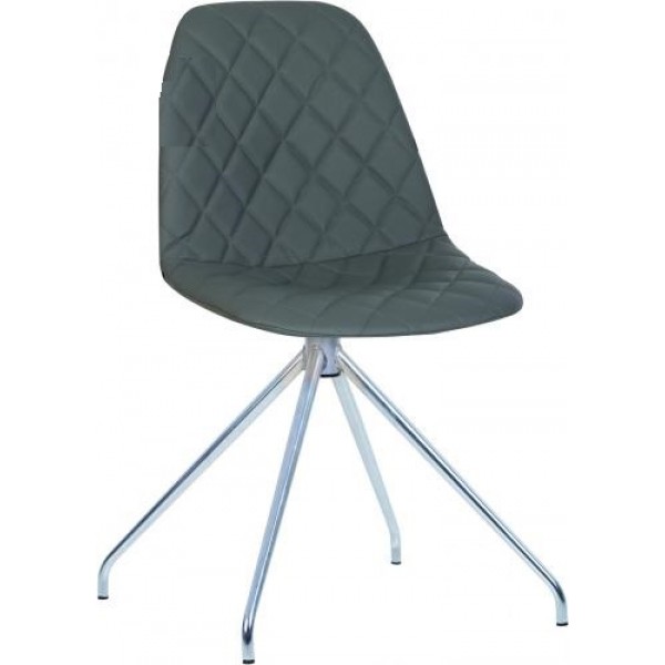 

Обеденный стул кухонный LIYA SN chrome каркас - металл хромированный, обивка - экокожа Есо-70 цвет Темно-серый Новый Стиль