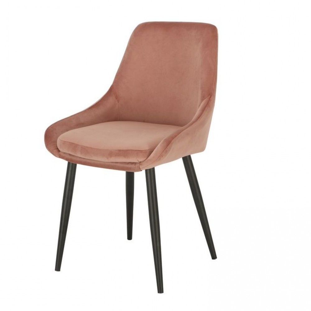

Стул для кафе, кухни, бара вельвет пудровый + черный металл N-49 Vetro Mebel