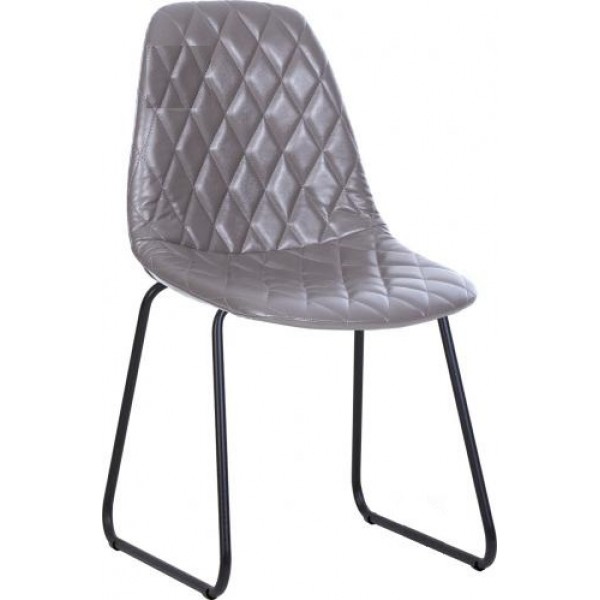 

Обеденный стул кухонный LIYA CFS black каркас - металл цвет Черный, обивка - экокожа PR-03 цвет Серый Новый Стиль