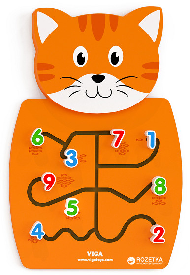

Бизиборд Viga Toys Котик с цифрами (50676)