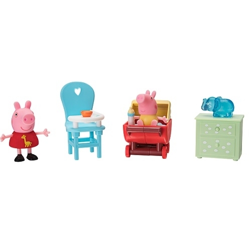 

Игровые фигурки Peppa Figurines Игровой набор Peppa - В ГОСТЯХ У МАЛЫША АЛЕКСАНДРА 2 фигурки, аксессуары, свет (k37-PEP0493)