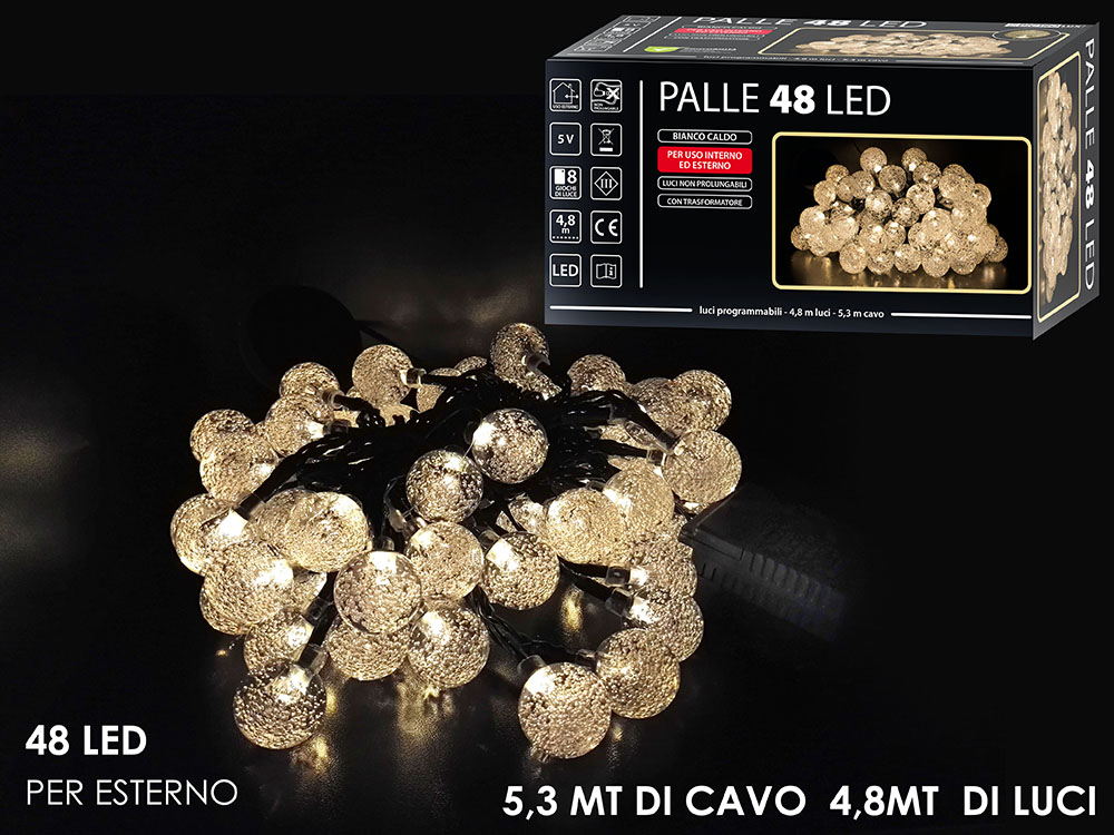 

Гирлянда General Trade 48 LED 4,8м+2м теплый белый адаптер темно-зелена