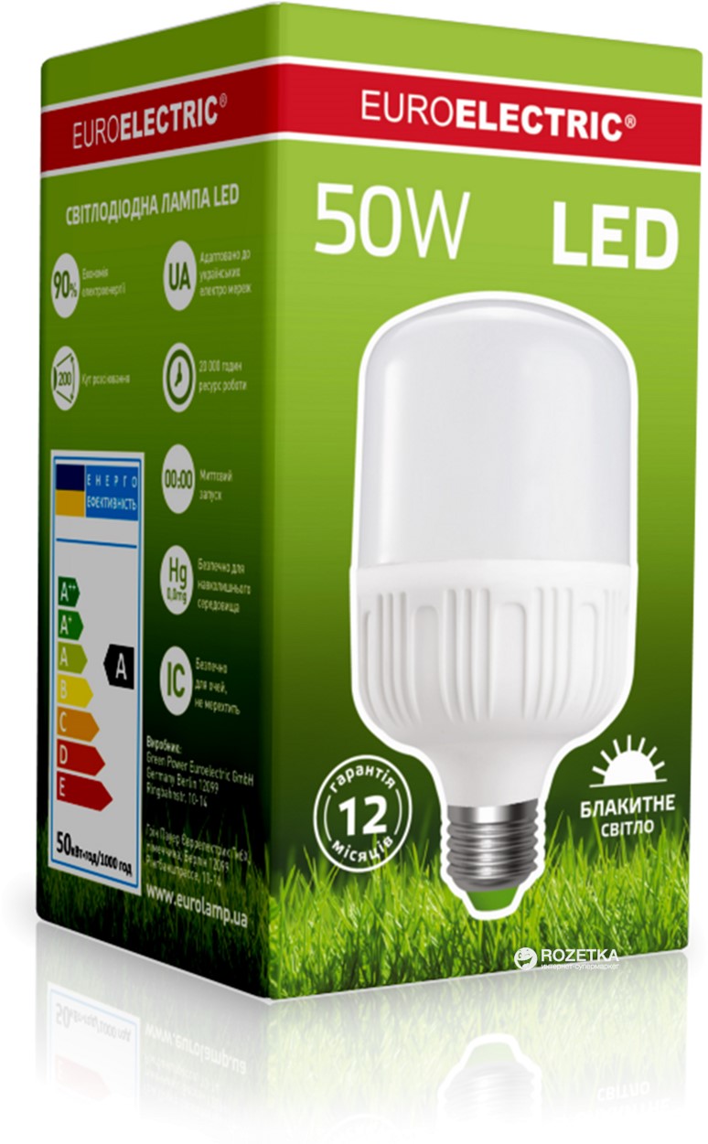 

Светодиодная лампа Euroelectric LED Plastic 50W E40 6500K (LED-HP-50406(P))