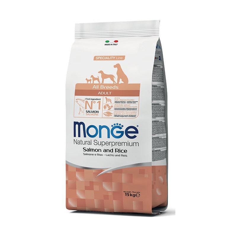 

Сухой корм Monge Dog All Breeds Adult с лососем и рисом для для взрослых собак всех пород 15 кг