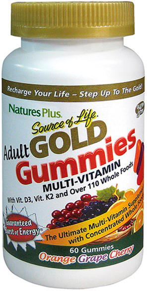 

Мультивитамины Nature's Plus Source of Life Adult Gold 60 жевательных таблеток (97467307223)