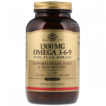 

Комплекс незаменимых жирных кислот Solgar Omega 3-6-9 1300 мг 120 капсул (333891)