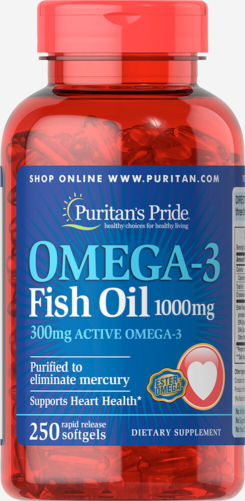 

Комплекс незаменимых жирных кислот Puritan's Pride Omega 3 1000 мг 250 капсул (333681)