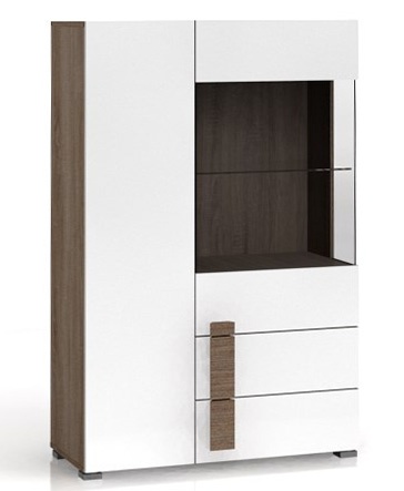

Сервант Gerbor Доменика REG1D1W2S 90х142х39 дуб сонома темный / белый глянец