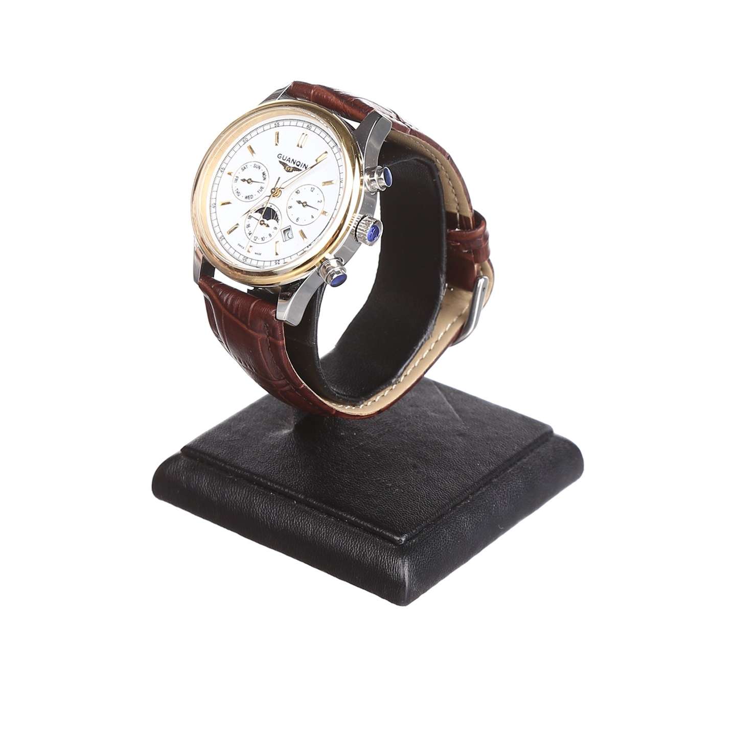 

Часы Guanqin Gold-White-Brown GQ12002-1A CL (GQ12002-1AGWBr)