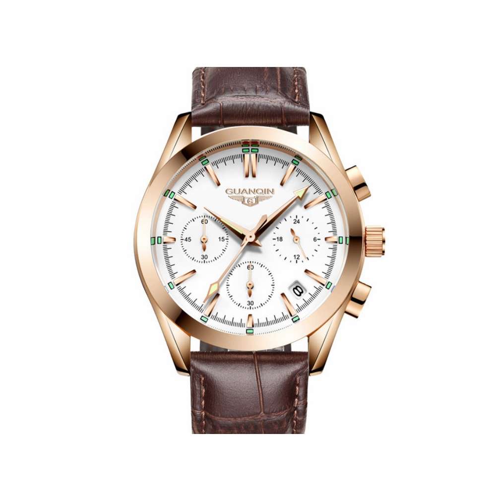 

Часы Guanqin Gold-White-Brown GS19096 CL (GS19096-1AGWBr)